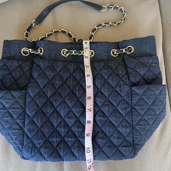 Denim Blue Quilted Shoulder Bag - Picture 3 of 7